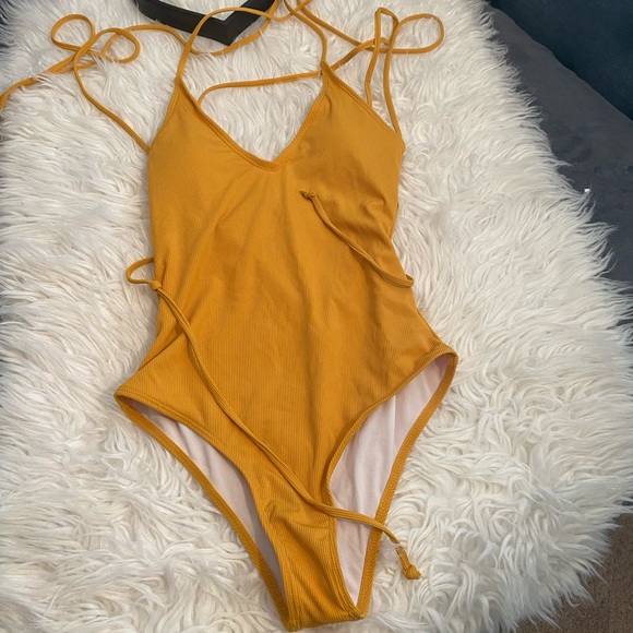 SHEIN Other - Shein Lace Up High Leg One Piece Swimsuit